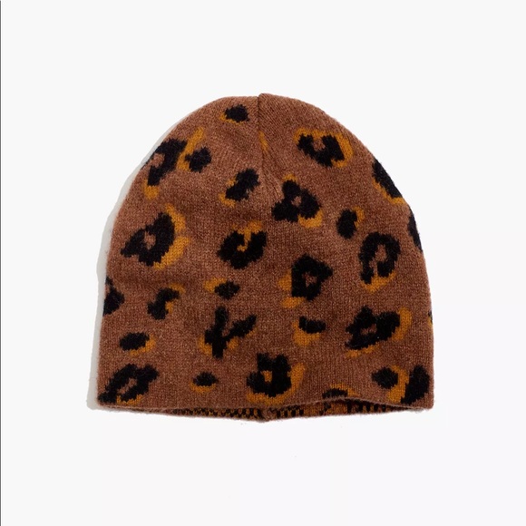 Madewell Accessories - Madewell Merino Ribbed Beanie in Painted Leopard